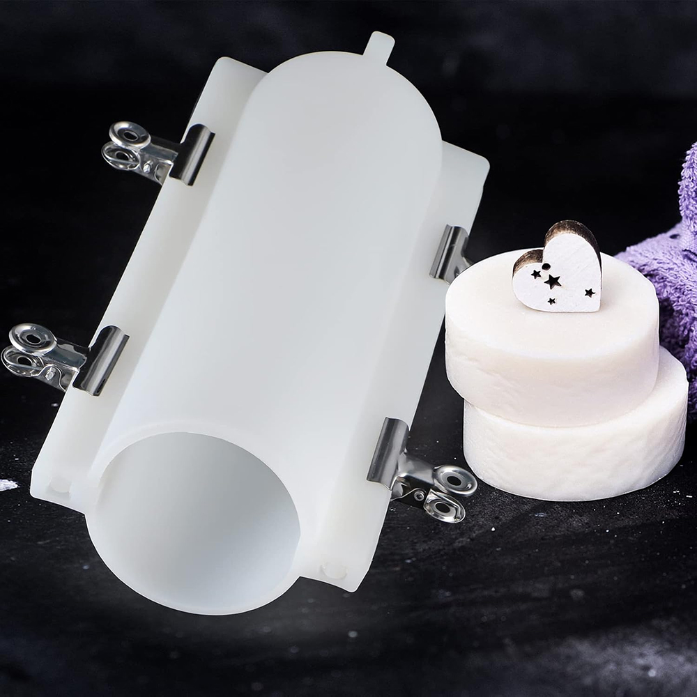 Candle Supplies Tins - قالب صابون أسطواني كبير مع مشابك،