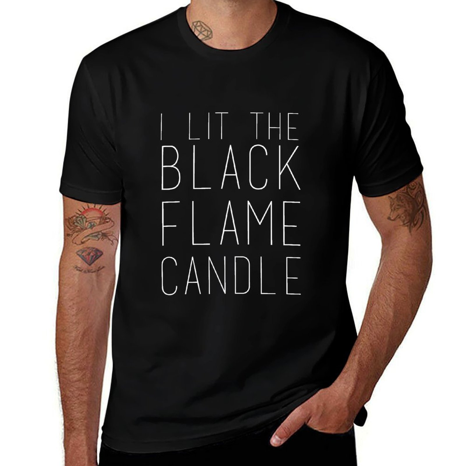 Black Tin Candle - تي شيرت بلاك فليم كاندل (أبيض)