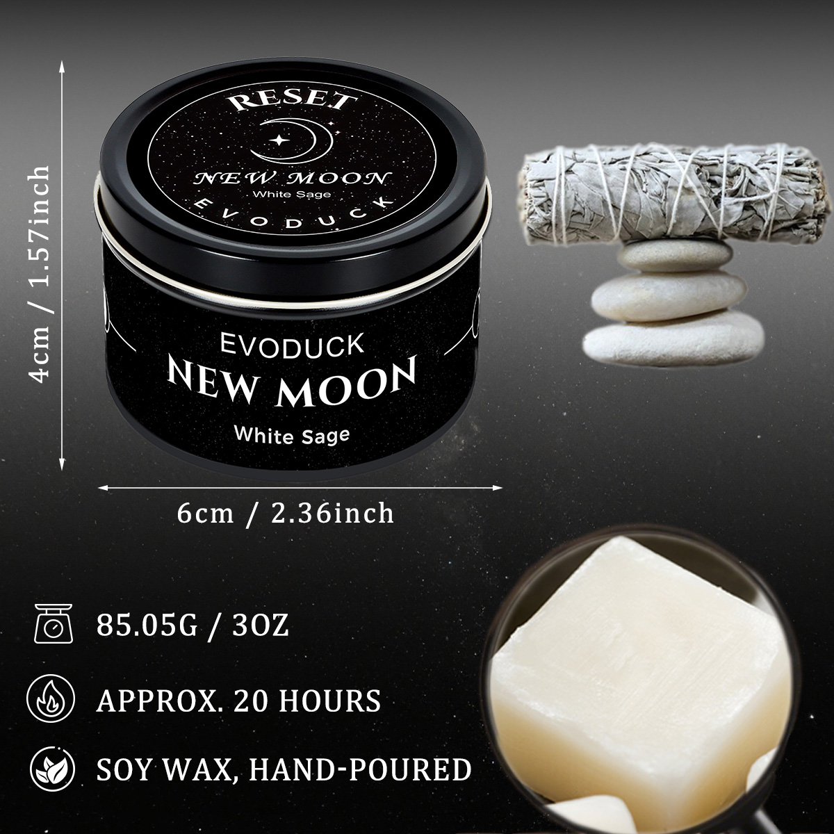 شمعة معطرة جديدة برائحة القمر، - مراجعة Black Tin Candle وسعره