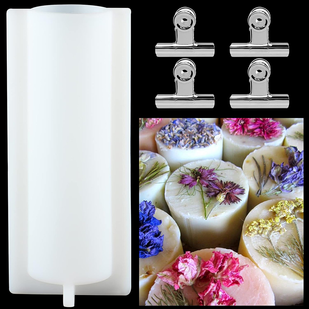 قالب صابون أسطواني كبير مع مشا - مراجعة Candle Supplies Tins وسعره
