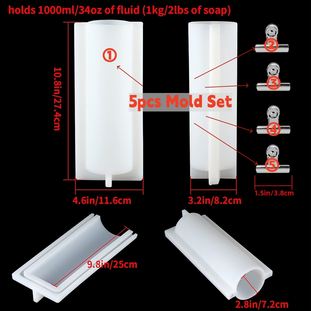قالب صابون أسطواني كبير مع مشا - مراجعة Candle Supplies Tins وسعره