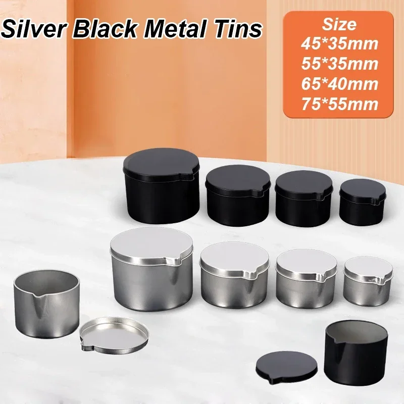 12 قطعة علب معدنية فضية سوداء  - مراجعة Black Tin Candle وسعره