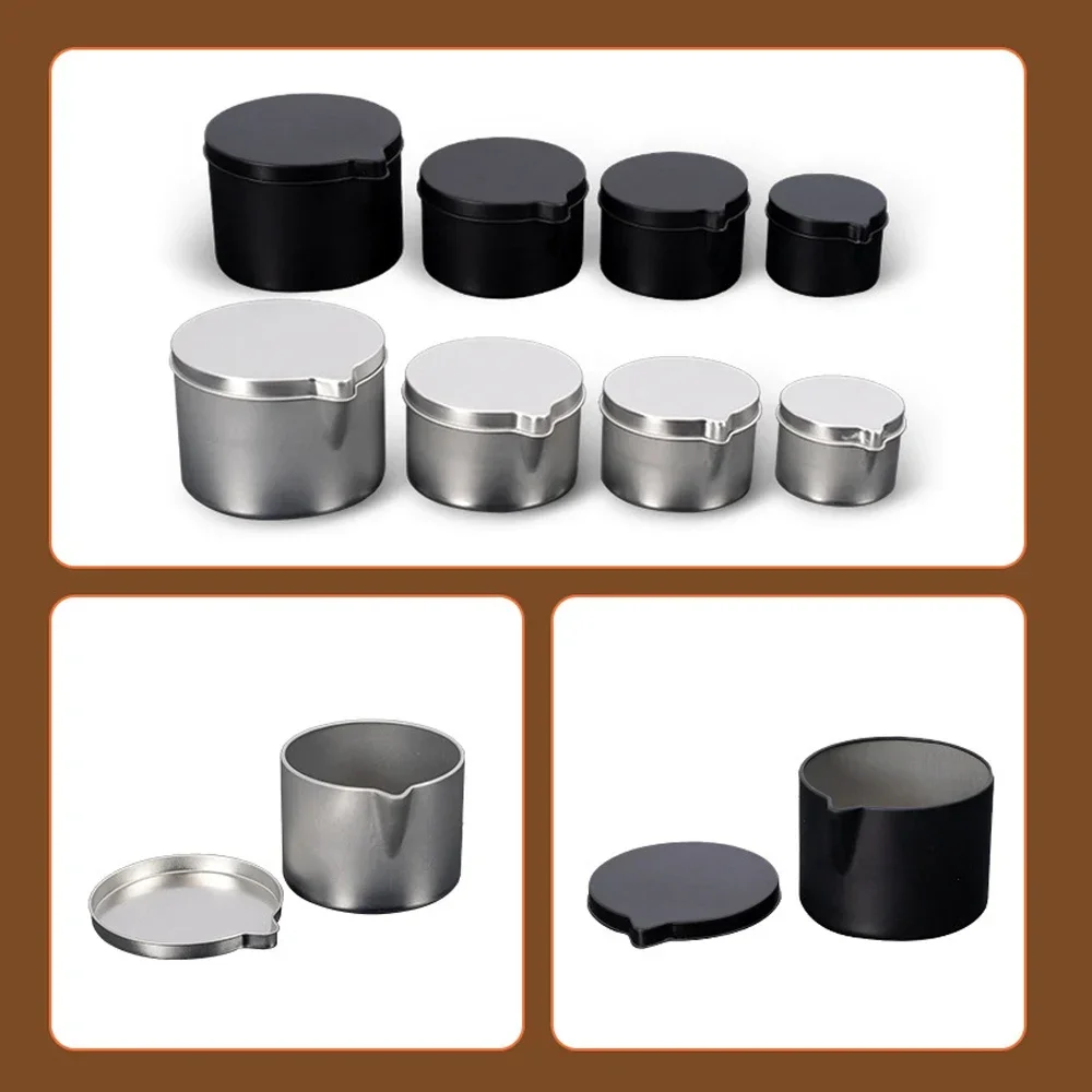 12 قطعة علب معدنية فضية سوداء  - مراجعة Black Tin Candle وسعره